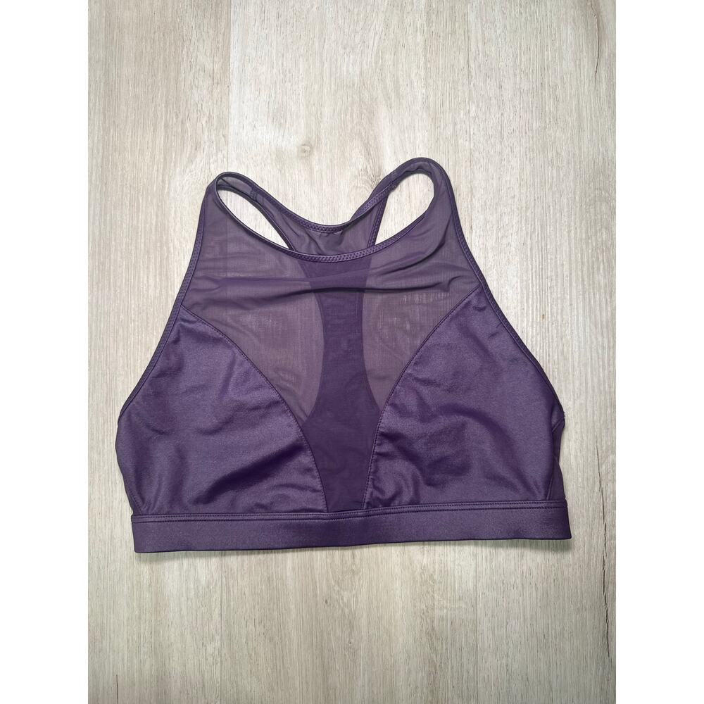 Victoria's Secret Victoria Sport Purple Mesh Shine High Neck Sports Bra Small - Picture 2 of 4
